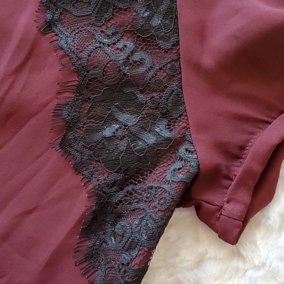 REWIND• Burgundy•black lace detail•Medium - Picture 6 of 6
